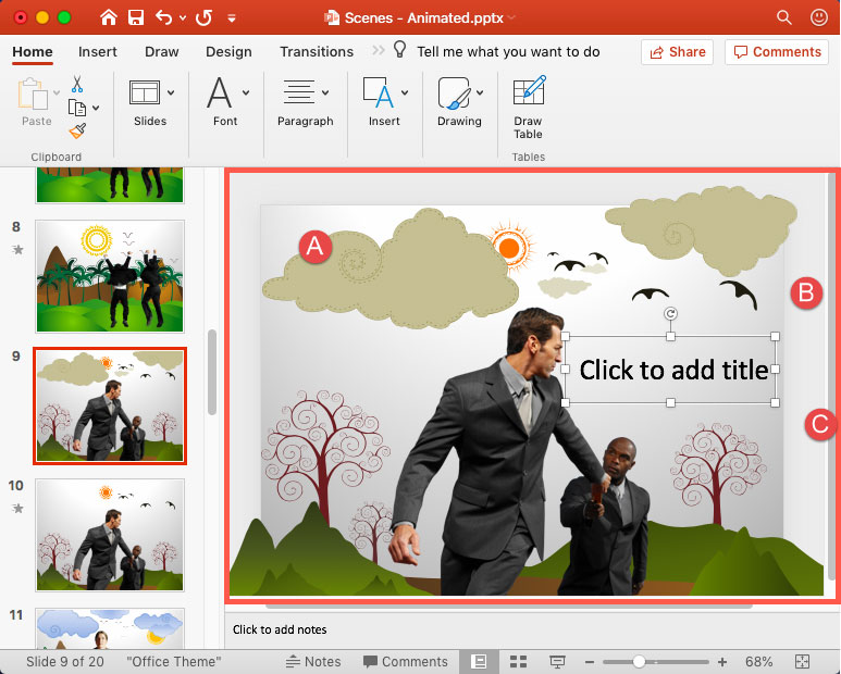 create a scrolling effect in powerpoint 2016 for mac
